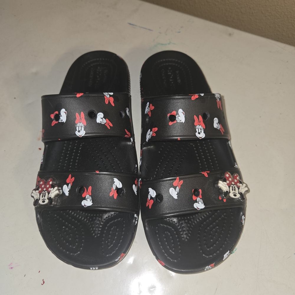 Disney Crocs Womens Minnie Mouse Black and Red Sandals